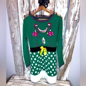 Tiara International Flamingo Cheers Christmas Dress size Medium NWT Bells